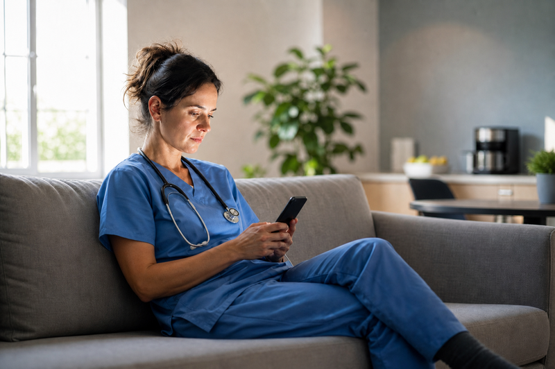 Person in Hospital Scrubs