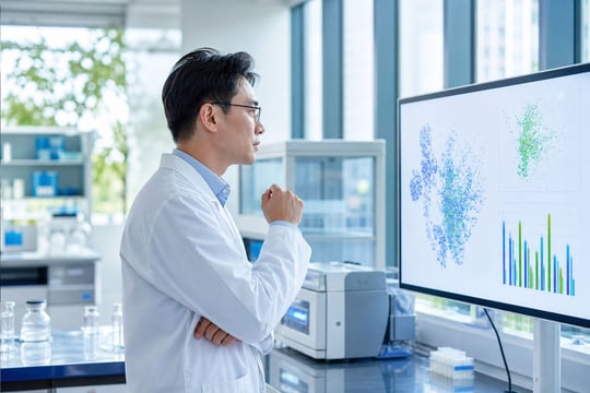 HCP Looking at Results on Monitor