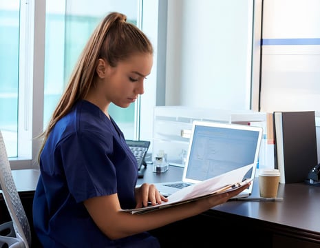 Nurse and chart