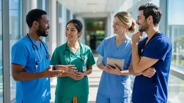 Nurses Discussing in Hospital Hallway (1)-1-1