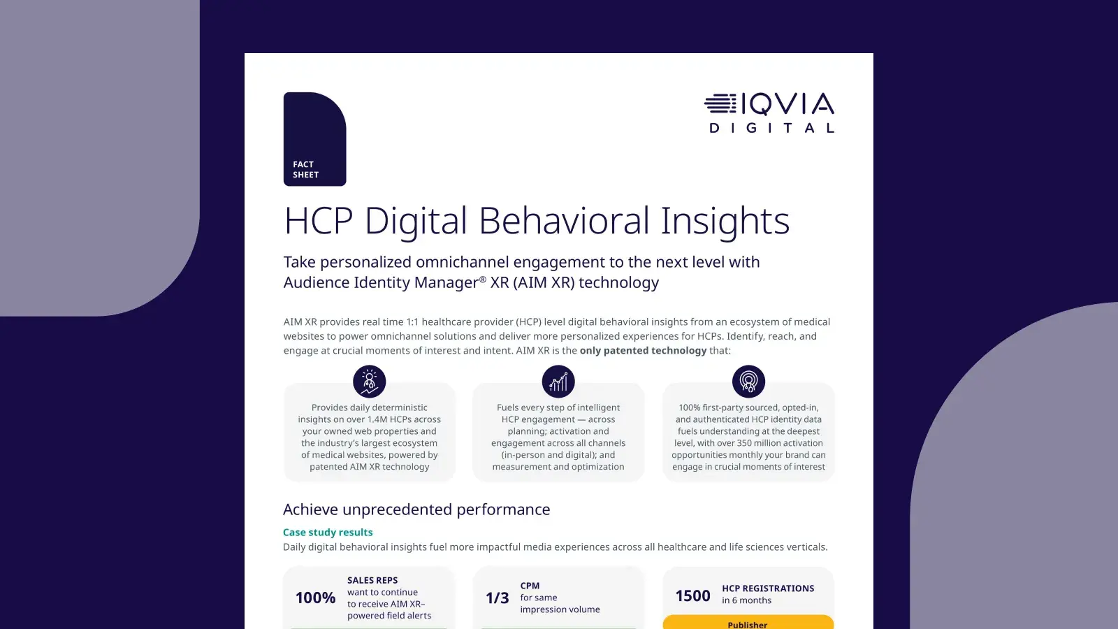 AIM XR - HCP Digital Behavioral Insights - Fact Sheet