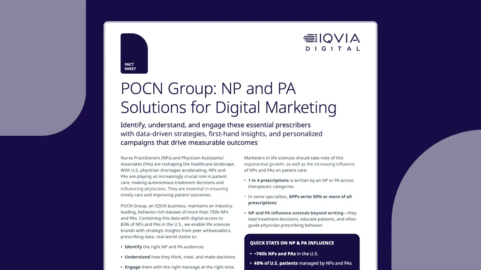 IQVIA Digital Fact Sheet POCN NPS PAS in Digital Marketing